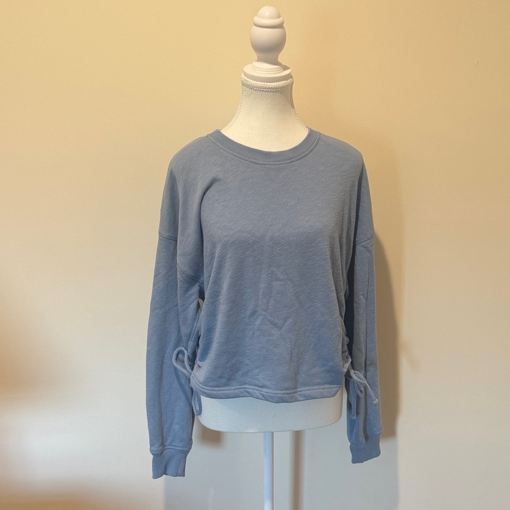 American Eagle Outfitters Light Blue Sweatshirt with Side Ties